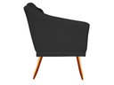 Ver imagem 3 de Poltrona Decorativa Agatha Couro Preto Pés Madeira Mz Decor