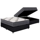 Ver imagem 1 de Cama Box Baú Casal: Colchão Anatômico Ortobom D33 / EP Airtech 100 + Base CRC Courano Black(