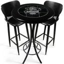 Ver imagem 1 de Cj Mesa Madeira Azulejo 60cm - Bistrô Fixa 98cm + 2 Banquetas 73 - Preta - Família e Amigos