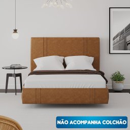 Cama Casal Flutuante Star Couro Ecológico Pu - Skybox - 3