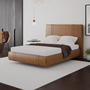 Cama Casal Flutuante Star Couro Ecológico Pu - Skybox