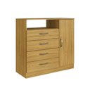 Ver imagem 2 de Cômoda para Quarto 1 Porta e 4 Gavetas Bege/Ipê