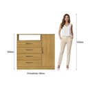 Ver imagem 5 de Cômoda para Quarto 1 Porta e 4 Gavetas Bege/Ipê