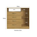 Ver imagem 3 de Cômoda para Quarto 1 Porta e 4 Gavetas Bege/Ipê