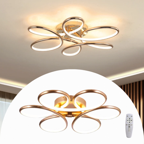 Lustre Led Flor Espiral Moderno Luminária Teto Luz Ajustável Sobrepor Luxuoso Brinovar