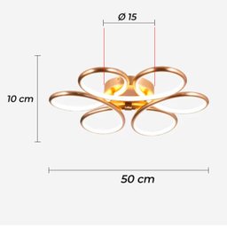 Lustre Led Flor Espiral Moderno Luminária Teto Luz Ajustável Sobrepor Luxuoso Brinovar - 8