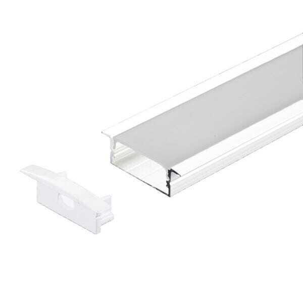 Perfil Embutir Alumínio 30.5x9.3mm 2 Metros Para Fita LED - 1
