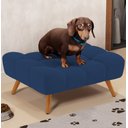 Ver imagem 2 de Puff Pet Cama Estofada para Cachorro Sofia L02 Suede Azul Marinho - Inoviza