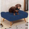 Puff Pet Cama Estofada para Cachorro Sofia L02 Suede Azul Marinho - Inoviza - 2