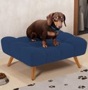 Ver imagem 2 de Puff Pet Cama Estofada para Cachorro Sofia L02 Suede Azul Marinho - Inoviza
