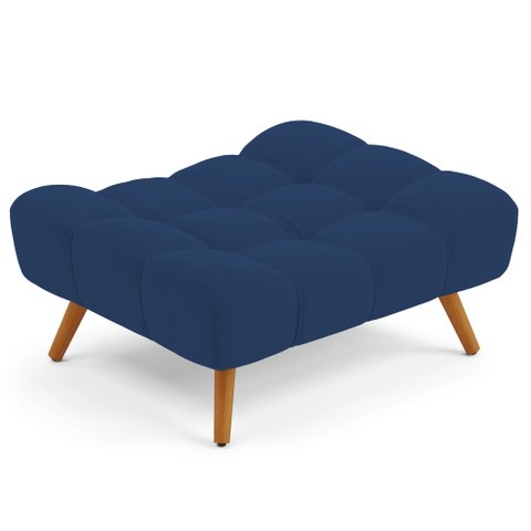 Puff Pet Cama Estofada para Cachorro Sofia L02 Suede Azul Marinho - Inoviza