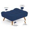 Puff Pet Cama Estofada para Cachorro Sofia L02 Suede Azul Marinho - Inoviza - 4
