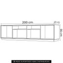 Ver imagem 4 de Rack TV 89 pol 220cm 3 Portas Celen Off/Cinamomo H02 - Mpozenato