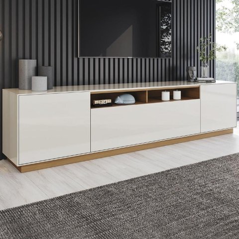Rack TV 89 pol 220cm 3 Portas Celen Off/Cinamomo H02 - Mpozenato