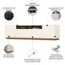 Ver imagem 3 de Rack TV 89 pol 220cm 3 Portas Celen Off/Cinamomo H02 - Mpozenato