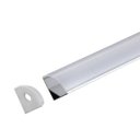 Ver imagem 1 de Perfil Sobrepor Canto 15.7x15.7mm Alumínio Difusor Oval 1 Metro Para Fita LED