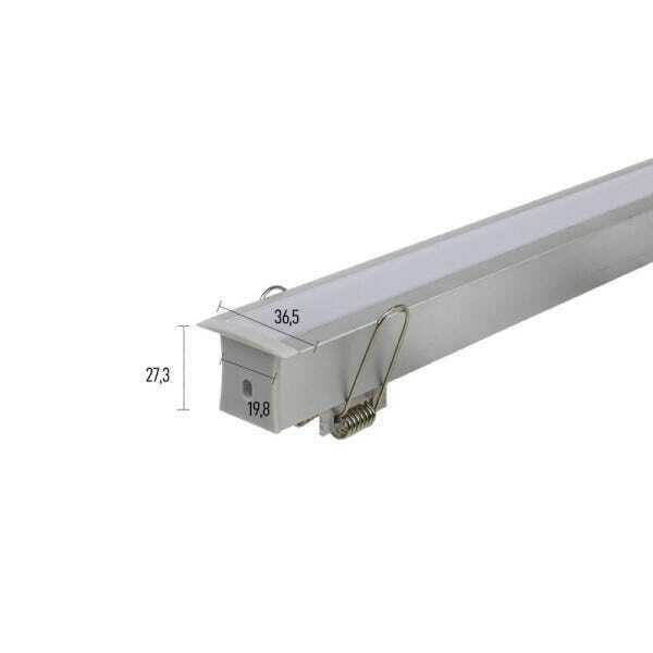 Perfil Embutir 36mm Alumínio 1 Metro Para Fita LED - 2