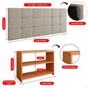 Ver imagem 7 de Kit Sapateira Banquinho Organizadora 9 Pares Calçados Cabeceira Suspensa Cama Box Queen 160cm - Rpm