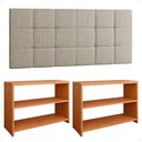 Ver imagem 1 de Kit Sapateira Banquinho Organizadora 9 Pares Calçados Cabeceira Suspensa Cama Box Queen 160cm - Rpm