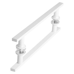 Puxador De Porta Branco Vidro Pivotante Madeira 40cm M.S - 7