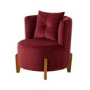 Ver imagem 3 de Poltrona Orgânica Curva Luna Veludo Bordô - Montanaris Decor