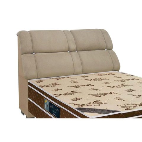 Cabeceira Cama Box Estofada Queen Queen Imperador Suede Marrom - Simbal