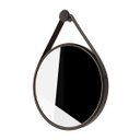 Ver imagem 4 de Espelho Grande com Alça de Parede 60cm Redondo para Banheiro Quarto Aro Marrom Couro Marrom