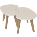 Ver imagem 2 de Kit 02 Mesas de Centro para Sala de Estar Orgânica 91cm Pés Retrô Ariela A05 Off White - Lyam