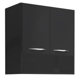 Armário Duas Portas Com Nicho Preto - 1