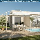 Ver imagem 6 de Ombrelone Lateral Tahiti Fratini 300 Cm Aluminio Fendi Capa Poliéster Base Lateral Hdpe