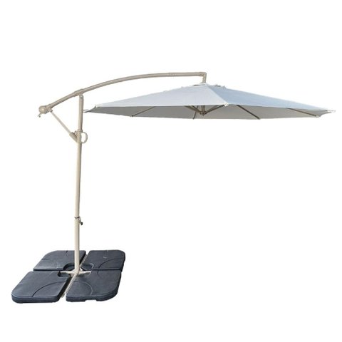 Ombrelone Lateral Tahiti Fratini 300 Cm Aluminio Fendi Capa Poliéster Base Lateral Hdpe
