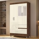 Ver imagem 3 de Guarda Roupa Solteiro 103cm com Espelho Ideal Imbuia/champanhe - Vila Rica
