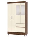 Ver imagem 1 de Guarda Roupa Solteiro 103cm com Espelho Ideal Imbuia/champanhe - Vila Rica