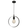 Pendente Luminária Teto Círculo Anel Sala Cozinha Mesa Preto - 1