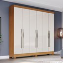 Ver imagem 1 de Guarda Roupa Roupeiro Casal Leonard B368 Briz 6 Portas 2 Gavetas Cinamomo Off White Henn
