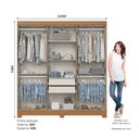 Ver imagem 2 de Guarda Roupa Roupeiro Casal Leonard B368 Briz 6 Portas 2 Gavetas Cinamomo Off White Henn