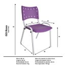 Ver imagem 7 de Kit com 10 Cadeiras Iso para Escola Escritório Comércio Roxa Base Branca
