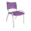Ver imagem 2 de Kit com 10 Cadeiras Iso para Escola Escritório Comércio Roxa Base Branca