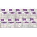 Ver imagem 1 de Kit com 10 Cadeiras Iso para Escola Escritório Comércio Roxa Base Branca