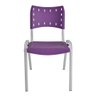 Kit com 10 Cadeiras Iso para Escola Escritório Comércio Roxa Base Branca - 5