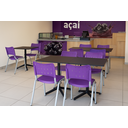 Ver imagem 2 de Kit com 10 Cadeiras Iso para Escola Escritório Comércio Roxa Base Branca