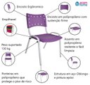 Ver mais imagens de Kit com 10 Cadeiras Iso para Escola Escritório Comércio Roxa Base Branca