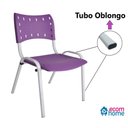 Ver imagem 7 de Kit com 10 Cadeiras Iso para Escola Escritório Comércio Roxa Base Branca