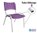 Ver imagem 7 de Kit com 10 Cadeiras Iso para Escola Escritório Comércio Roxa Base Branca