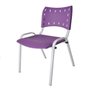 Kit com 10 Cadeiras Iso para Escola Escritório Comércio Roxa Base Branca - 4
