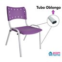 Ver mais imagens de Kit com 10 Cadeiras Iso para Escola Escritório Comércio Roxa Base Branca