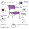 Kit com 10 Cadeiras Iso para Escola Escritório Comércio Roxa Base Branca - 9