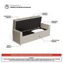 Ver imagem 6 de Cabeceira e Calçadeira Báu King Size Atena 195cm Capitonê Sintético Bege - Abmaza
