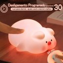 Ver imagem 2 de Luminária Abajur Led Porquinho Pet Recarregável Rgb Silicone Infantil Luz Noturna Touch Usb