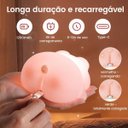 Ver imagem 3 de Luminária Abajur Led Porquinho Pet Recarregável Rgb Silicone Infantil Luz Noturna Touch Usb